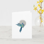 Kolibrie Mandala Opgevouwen Kaart (Gele Bloem)