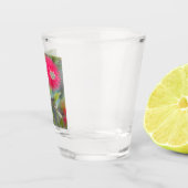 Kolibrie met bloeiende flessenborstel shot glas (Rechts)