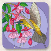  kolibrie met bloem bier onderzetter (Voorkant)