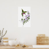 Kolibrie met Bloemen 1 Print (Keuken)