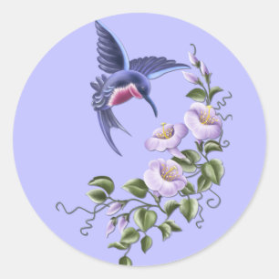 Kolibrie met Bloemen 2 Stickers