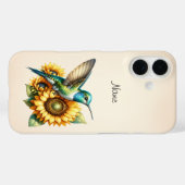 Kolibrie met Bloemen Hoesje-Mate iPhone Case (Achterkant (horizontaal))