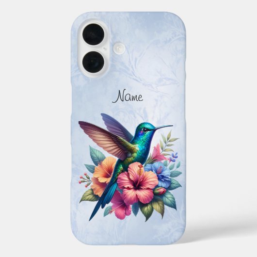 Kolibrie met Bloemen Hoesje-Mate iPhone Case (Achterkant)