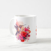 Kolibrie met Bloemen Koffie Mok (Voorkant links)