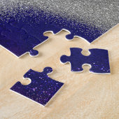Kolibrie met bloemen op geode achtergrond legpuzzel (Zijkant)