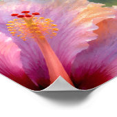 Kolibrie met Hibiscus Aquarel Poster (Hoek)