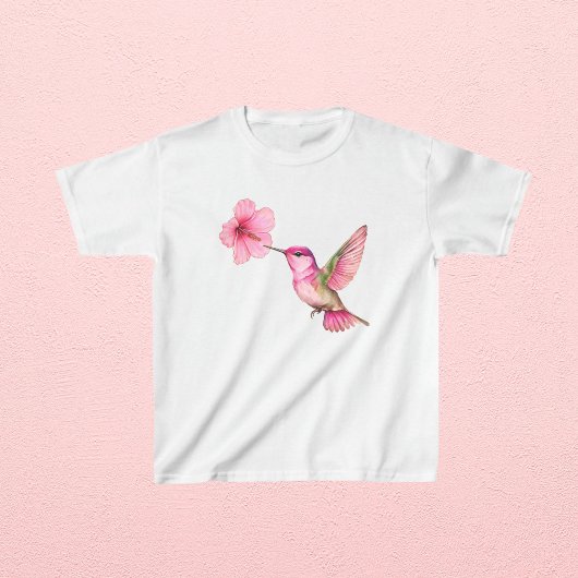 Kolibrie met Hibiscus Bloem T-shirt