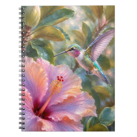 Kolibrie met Hibiscus Waterverf Notitieboek (Voorkant)