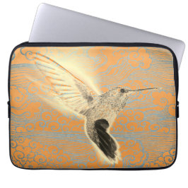 KOLIBRIE MET JAPANSE WOLKEN Rickshaw Mouwtje Laptop Sleeve