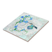 Kolibrie met Morning Glories Design Tegel Tegeltje (Zijkant)