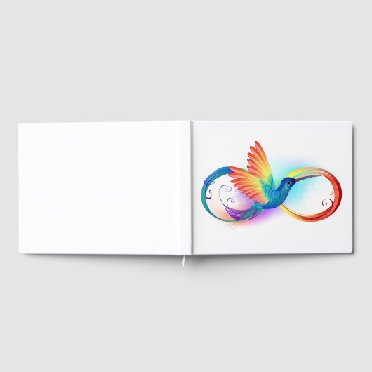 Kolibrie met oneindigheidssymbool en regenboog gastenboek (Volledig)