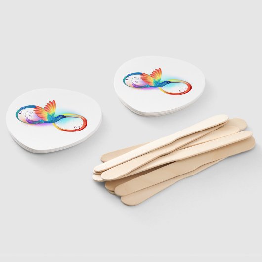 Kolibrie met oneindigheidssymbool en regenboog handwaaier (Niet-gemonteerd)