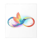 Kolibrie met oneindigheidssymbool en regenboog notitieblok (Voorkant)