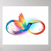 Kolibrie met oneindigheidssymbool en regenboog poster (Voorkant)