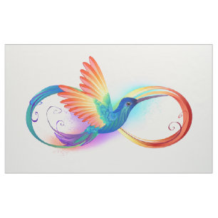 Kolibrie met oneindigheidssymbool en regenboog stof