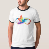 Kolibrie met oneindigheidssymbool en regenboog t-shirt (Voorkant)
