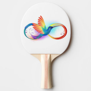 Kolibrie met oneindigheidssymbool en regenboog tafeltennisbatje