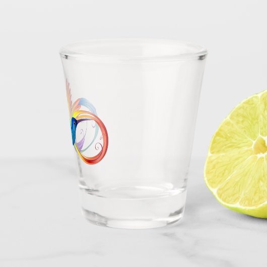 Kolibrie met oneindigheidssymbool shot glas (Rechts)