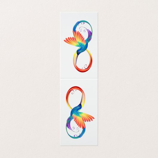 Kolibrie met oneindigheidssymbool visitekaartje (Buitenkant ongevouwen)