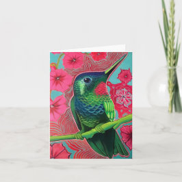 Kolibrie met Petunias Kaart