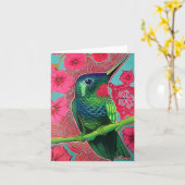 Kolibrie met Petunias Kaart (Gele Bloem)