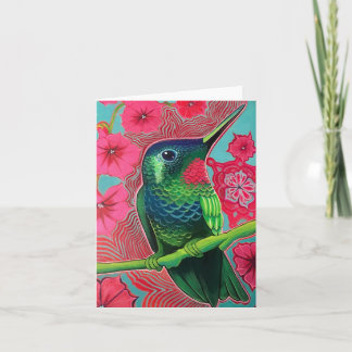 Kolibrie met Petunias Kaart
