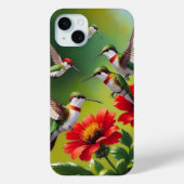 Kolibrie met Robijnrode Bloemen Case-Mate iPhone Case (Achterkant)