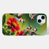 Kolibrie met Robijnrode Bloemen Case-Mate iPhone Case (Achterkant (horizontaal))