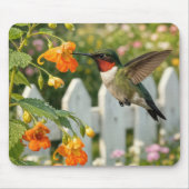Kolibrie met Springzaad Bloem Muismat (Voorkant)