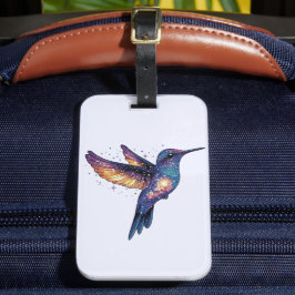Kolibrie met Stary Night Sky Galaxy Bird Bagagelabel