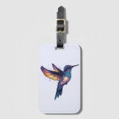 Kolibrie met Stary Night Sky Galaxy Bird Bagagelabel (Voorkant (verticaal))