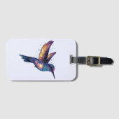 Kolibrie met Stary Night Sky Galaxy Bird Bagagelabel (Voorkant (horizontaal))