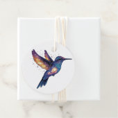 Kolibrie met Stary Night Sky Galaxy Bird Bedankjes Labels (In situ)