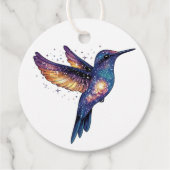 Kolibrie met Stary Night Sky Galaxy Bird Bedankjes Labels (Voorkant)