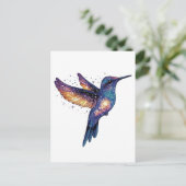 Kolibrie met Stary Night Sky Galaxy Bird Briefkaart (Staand voorkant)