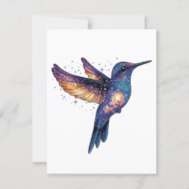 Kolibrie met Stary Night Sky Galaxy Bird Briefkaart