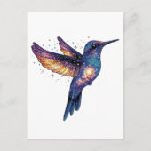 Kolibrie met Stary Night Sky Galaxy Bird Briefkaart (Voorkant)