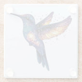 Kolibrie met Stary Night Sky Galaxy Bird Glazen Onderzetter (Achterkant)