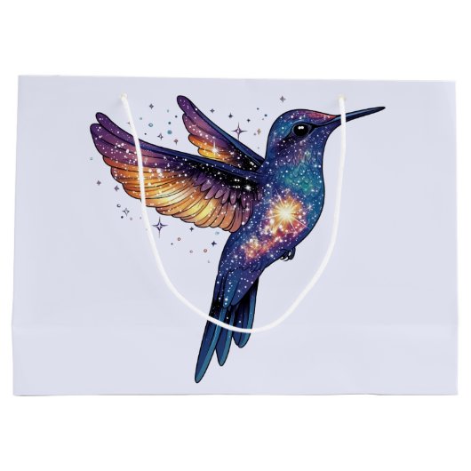Kolibrie met Stary Night Sky Galaxy Bird Groot Cadeauzakje (Achterkant)