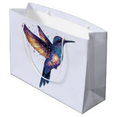 Kolibrie met Stary Night Sky Galaxy Bird Groot Cadeauzakje (Achterkant Gekanteld)