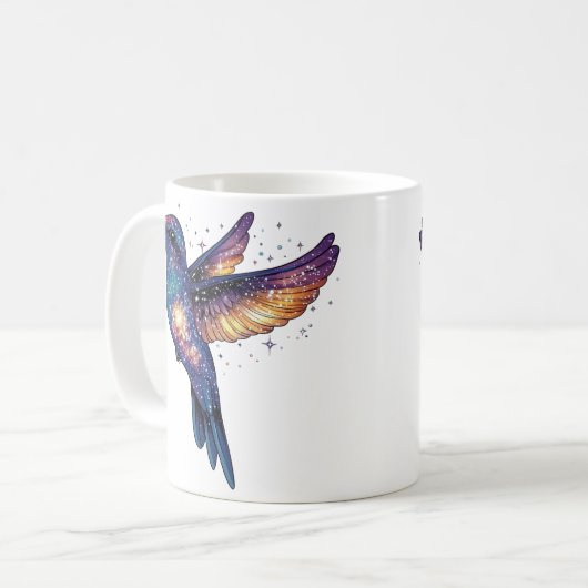 Kolibrie met Stary Night Sky Galaxy Bird Koffiemok (Voorkant links)