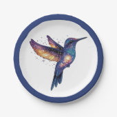 Kolibrie met Stary Night Sky Galaxy Bird Papieren Bordje (Voorkant)