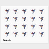 Kolibrie met Stary Night Sky Galaxy Bird Ronde Sticker (Vel)