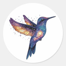 Kolibrie met Stary Night Sky Galaxy Bird