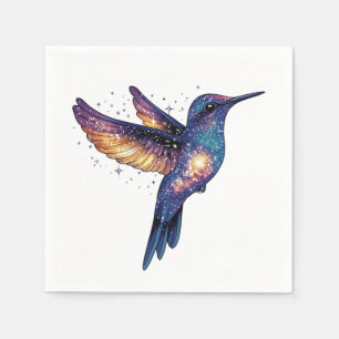 Kolibrie met Stary Night Sky Galaxy Bird Servet