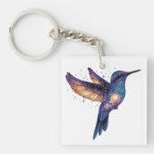 Kolibrie met Stary Night Sky Galaxy Bird Sleutelhanger (Voorkant)