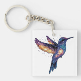 Kolibrie met Stary Night Sky Galaxy Bird Sleutelhanger