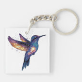 Kolibrie met Stary Night Sky Galaxy Bird Sleutelhanger (Achterkant)