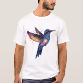 Kolibrie met Stary Night Sky Galaxy Bird T-shirt (Voorkant)