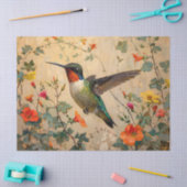  kolibrie met Wildflower Decoupage Tissuepapier (Craft)